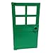 Lego Parts: Door 1 x 4 x 6 with 4 Panes and Stud Handle (Green)