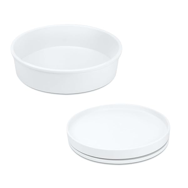 PANTRY ORGANIZERS AND STORAGE, 1 SET OF 9.1 INCH LAZY SUSAN ORGANIZER AND 10 INCH KITCHEN ORGANIZERS AND STORAGE, STACKABLE KITCHEN PANTRY ORGANIZERS AND STORAGE FOR SPICE CANS VEGETABLE WHITE