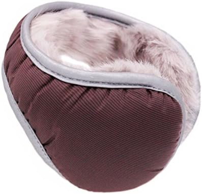 Iuway Unisex Plush Lined Foldable Sport Winter Warm Earmuffs Waterproof (Brown)
