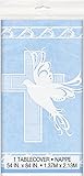 Baptism Party Supplies Table Cover Dove Cross Blue