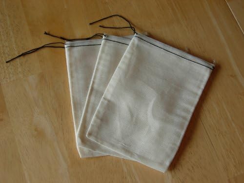 Black Hem and Draw String Cotton Muslin Bags 5x7 Inches 100 Count Pack