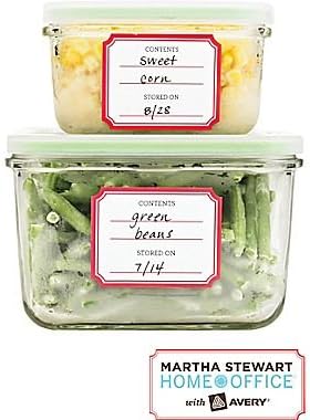 Pre-Printed Kitchen Labels, 1 3/4in x 2 1/4in, 24 labels- Martha Stewart Home Office with Avery