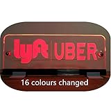 MC&SA Uber Lyft Sign Lyft Uber Light 16 Colours Changed with Wireless Remote 5.5ft Cord Sign Size:9.4X3.7in. Acrylic Engraving Sign