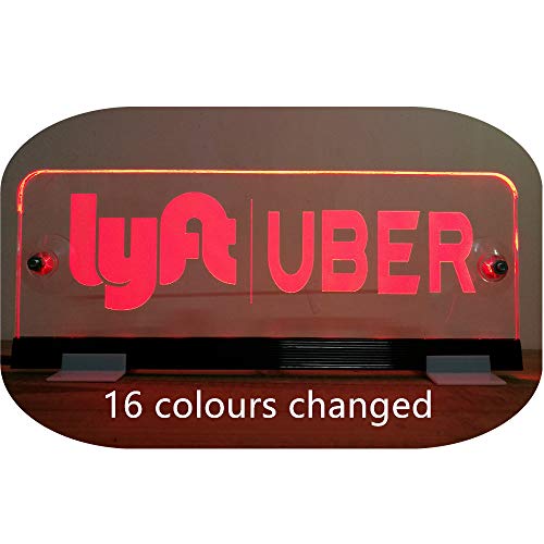 MC&SA Uber Lyft Sign Lyft Uber Light 16 Colours Changed with Wireless Remote 5.5ft Cord Sign Size:9.4X3.7in. Acrylic Engraving Sign
