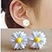 Fashion Womens Cute White Daisy Flower Stud Earrings Jewelry Gift New