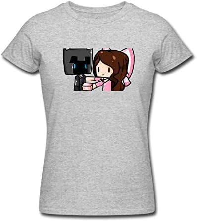 Loving PopularMMOs Top Sky 1 Summer Fashion Gray Adult Girl's T-Shirt Small