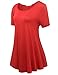 JollieLovin Women's Plus Size Tops Summer Tunic Short Sleeve Loose Fit T-Shirt to Wear with Leggings(Red,1X)