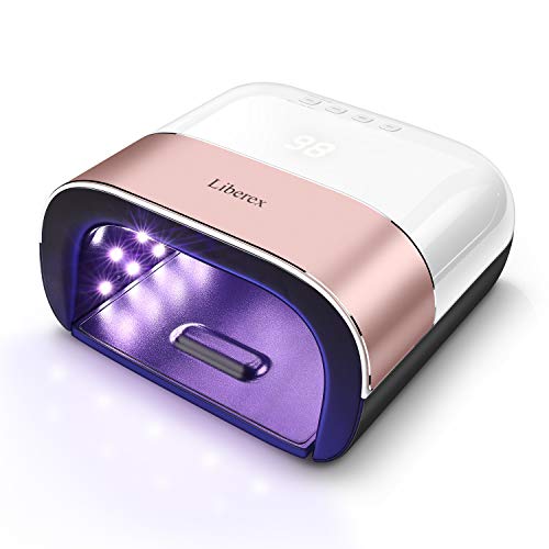 Liberex UV Nail Lamp - 48W LED Nail Dryer, Professional Curing Light with Smart Sensor, LCD Display, 4 Timer Settings for Fingernail & Toenail Gel Nail Polish