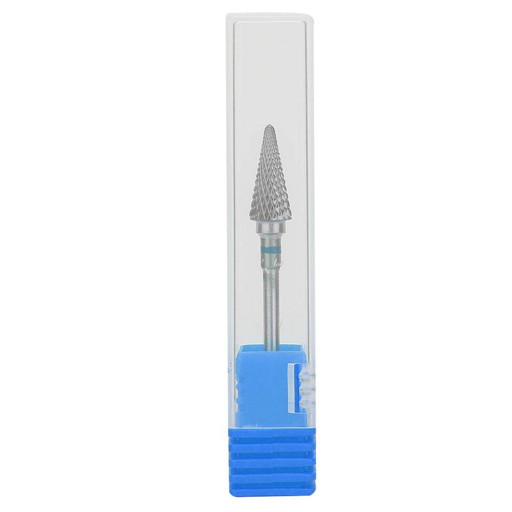 Nail Drill Bit, Tungsten Steel Nail Art Manicure Drill Bits Electric Pedicure Manicure Grinding Head Accessories(Blue)