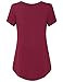 Vinmatto Women's Scoop Neck Pleated Blouse Top Tunic Shirt (XXL, Purple Red)