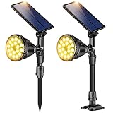 ROSHWEY Outdoor Solar Spotlights, Super Bright 18 LED Security Light Waterproof Wall Lamps for Garden Landscape Patio Porch Deck Garage (Warm White, 2 Pack)