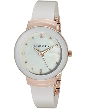 Women's Quartz Metal and Resin Dress Watch, Color:White (Model: AK/3106WTRG)
