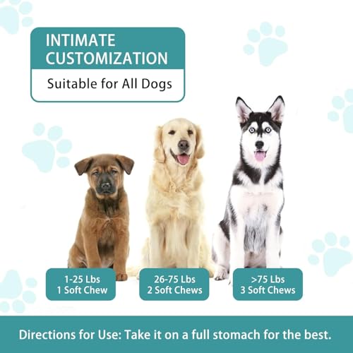 GKD DOG CALMING CHEWS PET SUPPLIES, ANXIETY RELIEF SUPPLEMENTS FOR DOGS, DOG HEMP CARE CALMING DOG TREATS BITES, ANTI STRESS ANXIETY COMFORT TREATMEN FOR DOG