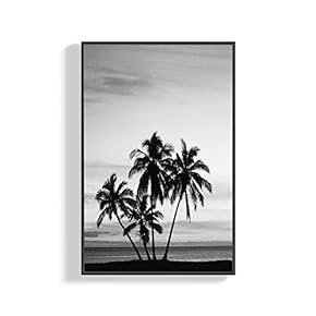for Living Room Bedroom Black and White Plants Framed for