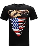 California Republic Men's T-Shirt (XX-Large, American Flag Bandana Bear)