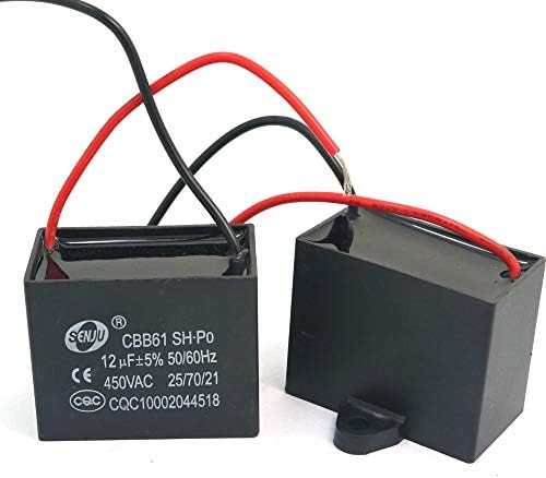 WINGONEER 2Pcs CBB61 12uF 450V AC 50 60Hz Air Conditioner Fan Motor Running Capacitor: Electronics