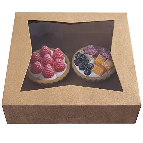 Pie Boxes Wholesale. [25pcs]ONE MORE 9"Brown Cookie Bakery Boxes,Large