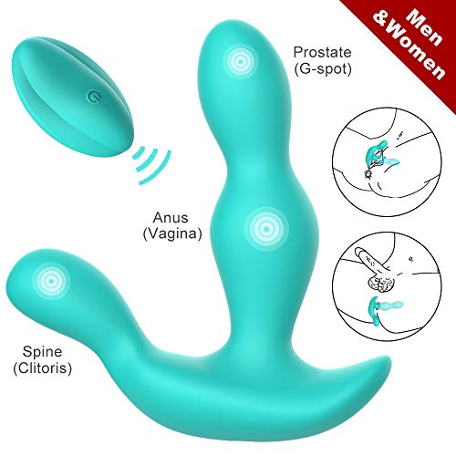 Full Liquid Silicone Male Prostate Massager with Dual Motor & 10 Strong Vibration Modes,OIXGIRL Remote Control Butt Plug Anal Vibrator,Rechargeable Anal Plug 100% Waterproof Anal Sex Toy