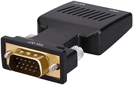 HDMI to VGA adapter, Holyd HDMI Male to VGA Female Adapter Converter Support Audio with Gold Plated Connector for PC, Laptop, DVD, Desktop, Xbox,and More-Black