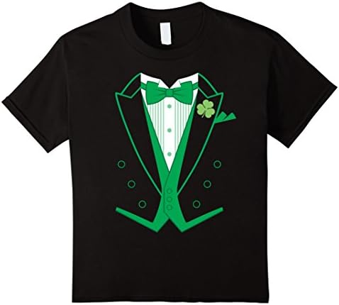 unisex-child St. Patrick's Day Irish Formal Tuxedo T-Shirt 8 Black