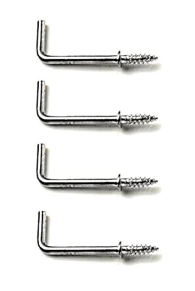 Merriway BH04448 (24 Pcs) Chrome Plated Square Shouldered Dresser Hooks, 13 mm (1/2 inch) - Pack of 24 Pieces