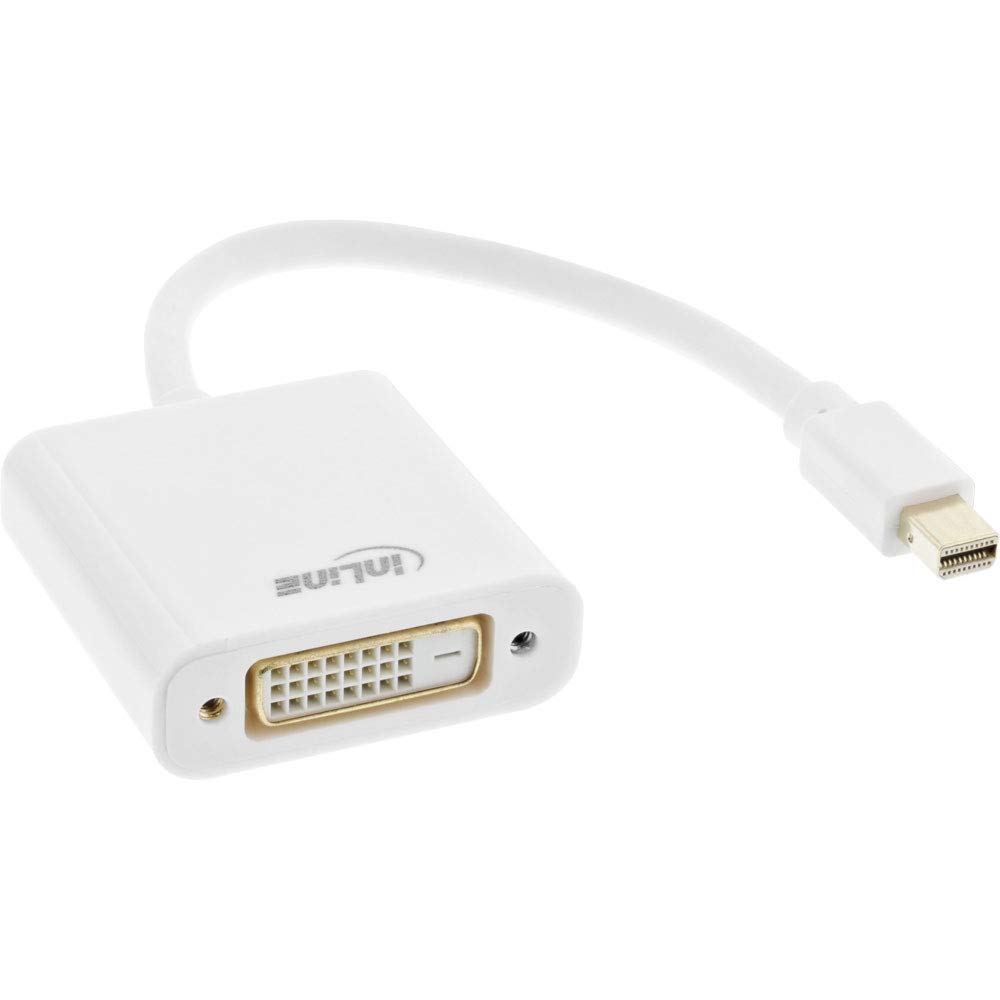 InLine® Mini DisplayPort to DVI Adapter, Mini DisplayPort Male to DVI-D 24+1 Female, Aluminium, White