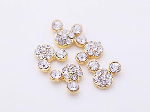 Sayakobo Country character of metal parts dream (about 10x10mm) 5 pieces clear x Gold mouse type nail art parts uv resin handicraft material accessories parts materials