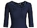 MUXXN Women's 1950s Vintage 3/4 Sleeve Rockabilly Swing Dress(2XL,Blue)