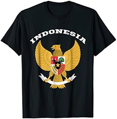 Indonesia National Pride Indonesian T-shirts TeesIndonesia T-shirt Coat of arms Tee Flag souvenir Jakarta T-ShirtOEKO-TEX STANDARD 100