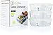 Glass Meal Prep Food Storage Containers Set – 2 Compartment Dishes with Extra High Divider - BPA Free, Microwavable, Perfect Portion Control Lunch Boxes - 3 Pack, Medium