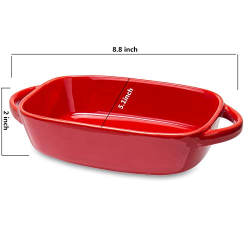 Small Oval Baking Dish for Oven with Handle Ceramic Baking Pan, 8 inch