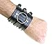 Neptune Giftware Leather Wide Triple Strap Cuff Wrap Gothic Wristband Buckle Fastening - Black Leather
