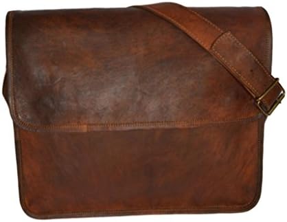 Messenger of Leather Small Leather Vintage Bag for Men and Women 13" x 9.5" x 3"