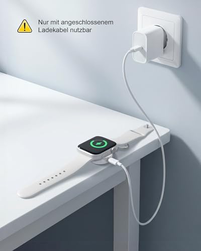 USB C Ladegerät mit Schlüsselanhänger für Apple Watch (Silber)