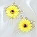 Jakawin Bride Wedding Sunflower Hair Pins Bridal Hair Accessories Hair Piece for Women and Girls 2 PCS HP050