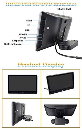 NOAUKA 11.6" Headrest DVD Player Car DVD Player Rear seat Multimedia Display Monitor HD IPS Screen Headrest Screen Built-in Speaker Resume Function with HDMI, Remote Control, IR Headphone