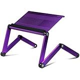 Furinno A6-Purple Ergonomics Aluminum Vented Adjustable Laptop Portable Bed Tray, Purple
