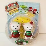 Lil Woodzeez Holiday Figure Polly Poppy Bobbleez bear Bobblehead Christmas