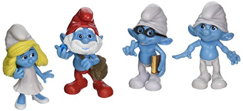 Smurfs Movie Clumsy, Smurfette, Papa & Brainy Collectibles F