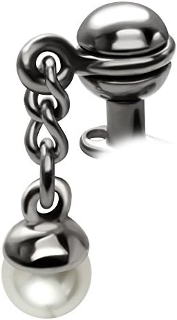 Dangling Replacement Top for Dermal Anchors - Pearl