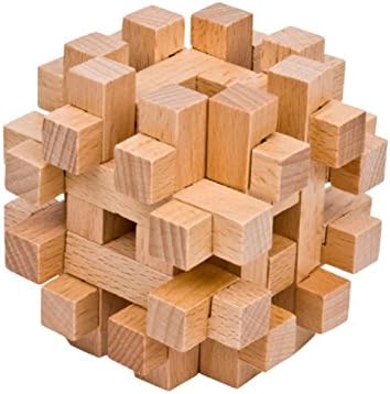Lingduan Cube Mysterious Wooden Classic Genius Puzzles 3D Disentanglement Puzzles Cube Toy Children Adult IQ Brain Educational Learning Toys Gift Kongming Lock Luban Lock Desk Toy Game