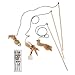 LukPaw Cat Teaser Cat Kitten Toys Set Natural Sisal Wand Teasers with Mouse, Bell, Feather, Elastic String, and Sturdy Wood Rod