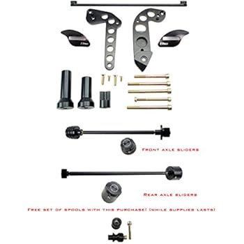 T-Rex Racing Kawasaki ZX6R / ZZR600 No Cut Frame Front & Rear Axle Sliders Spools