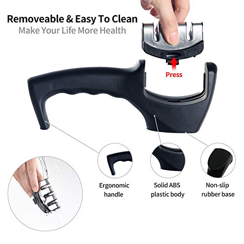 Chefavor Knife Sharpener - Professional 3 Stage Manual Sharpening Helps Repair, Restore and Polish Blades, Safe to Use for Kitchen Knives ...