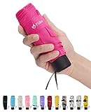 Fidus Ultra light Mini Compact Travel Umbrella – Windproof Portable Parasol Sun & Rain Outdoor Golf Umbrella With 95% UV Protection for Women Men Kids-rose red