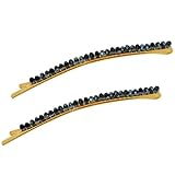 Faceted Crystal Row Two-Tone Bobby Pin - (2 Pcs)