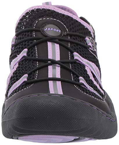 JSport by Jambu Women's Bleeker Fisherman Sandal, Black/Lavender, 7 M US