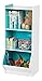 IRIS USA KSB-3BLU 3-Tier Storage Organizer Shelf with Footboard, 3 Shelves, White/Blue