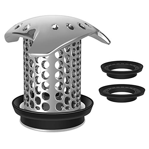 LEKEYE Drain Hair Catcher/Tub Drain Cover/Bathtub Shower Drain Protector/Strainer-Silver