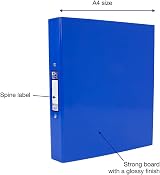 Oxford Premium A4 Ring Binder Blue 25mm 40mm Spine Laminated Paper on Board view 2